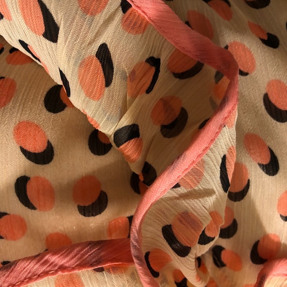 H&M Sheer Ruffled Animal Print Dress Peach 4 - Picture 8 of 8